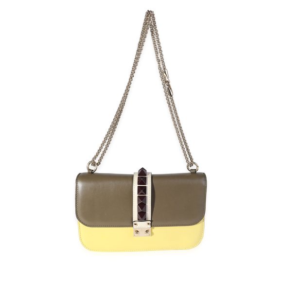 Valentino Leather Rockstud Glam Lock Medium Flap Bag - Picture 4 of 8